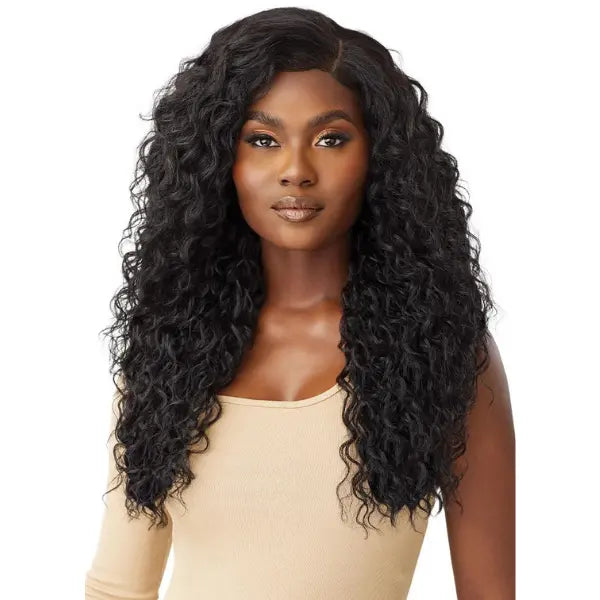 Perruque curly closure HD 5X5 malaysian deep Outre wig