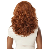 Perruque sans colle synthétique avec HD Lace invisible 13x4 texture yaki curly Outre Akina