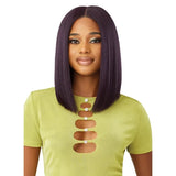 Perruque bob avec lace closurepré-découpée en 6X5 couleur violet foncé. Outre Yaki straight bob 14 pouces