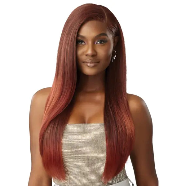 Perruque Lace Front Straight avec baby hair couleur Ginger Brown Outre Melted Hairline Swirl 101
