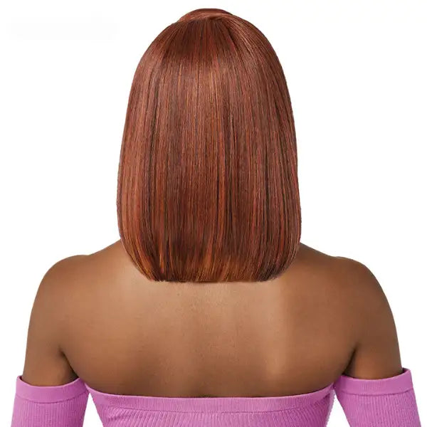 Perruque lace HD 13x4 avec baby hair straight bob lisse couleur ginger Outre Hair Swoop 5