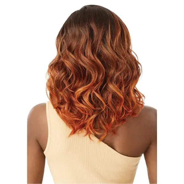Perruque lace HD wavy ombre ginger hair outre melted hairline pascale