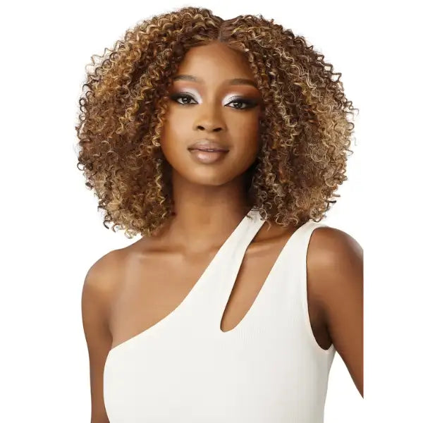 Perruque Lace Wig bouclée curly blonde cheveux synthétiques Outre Every 32