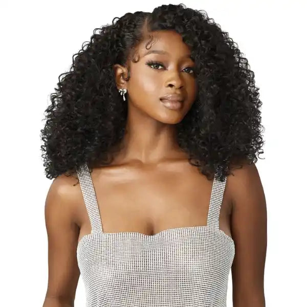 Perruque lace wig curly Noir Outre Melted Hairline Swirl 103