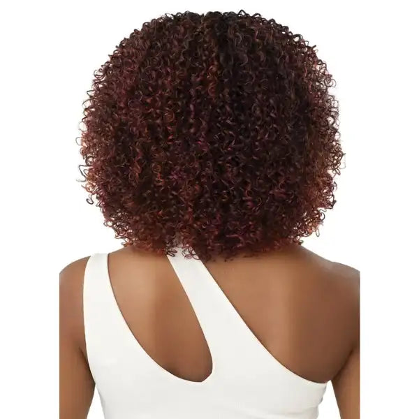 Perruque Lace Wig en cheveux synthétiques Curly bouclée Burgundy Outre Every 32