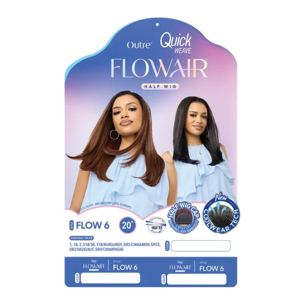 Perruque demi-tête lisse longue Flow 6 - Outré