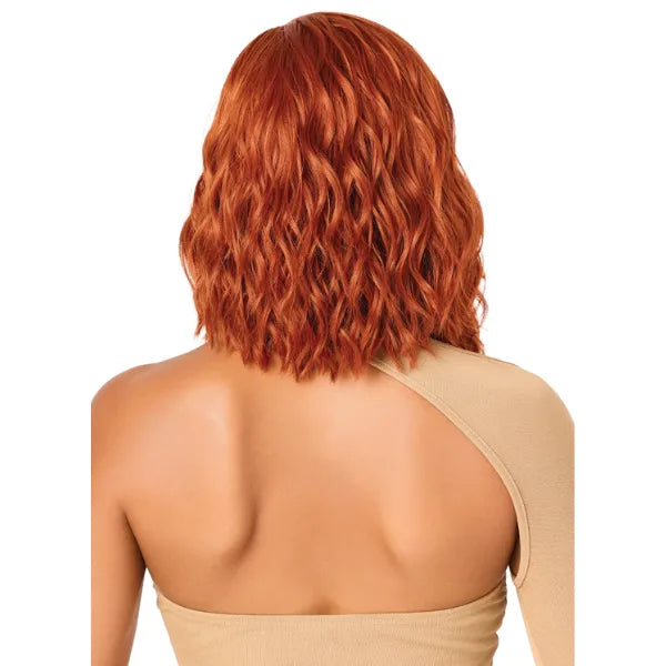Perruque bob ginger glueless avec lace HD transparente Outré Acadia