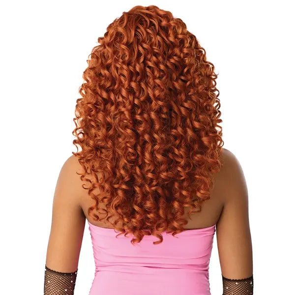 Perruque sans colle curly bouclée mi-long couleur Ginger Outre Peak 707