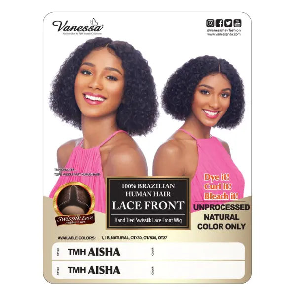 Perruque Vanessa Hair Aisha Cheveux naturels Lace curly Bob