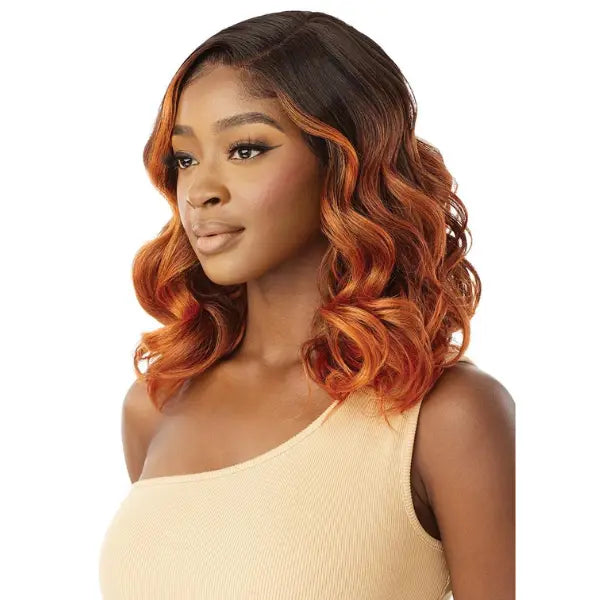 Perruque wavy lace hd ombre ginger hair outre melted hairline Pascale