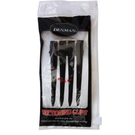 Sachet de 4 Pinces noires sépare mèches pour coloration ou lissage - Denman 