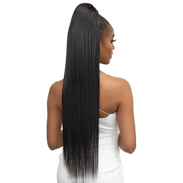 Postiche Ponytail Noir straight Lisse Janet Collection Pony Straight Remy Illusion