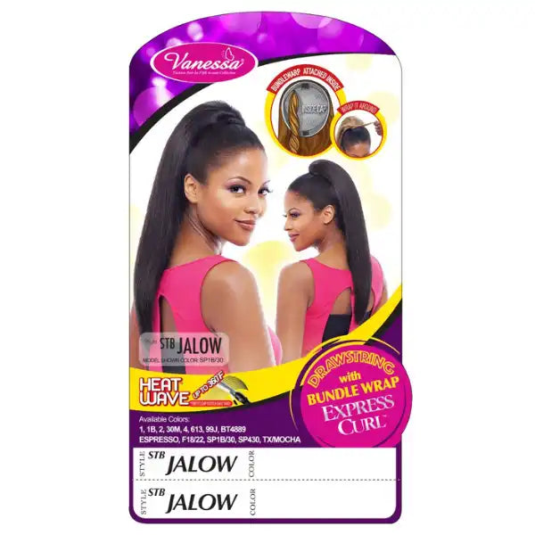 Postiche ponytail Yaki Straight Vanessa Hair Jalow packaging