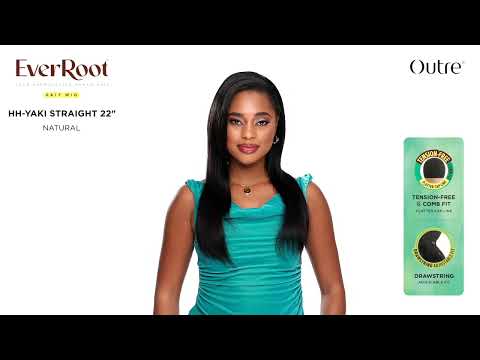 Perruque demi-tête lisse Human Hair HH-Yaki Straight 22"- Outré