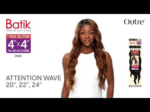Tissage Attention Wave 3 pcs + Closure HD 4X4 - Outré