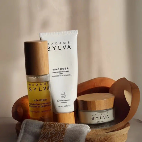 Routine visage et Corps pour peaux sensibles à la patate douce Soins naturels Madame Sylva Format voyage