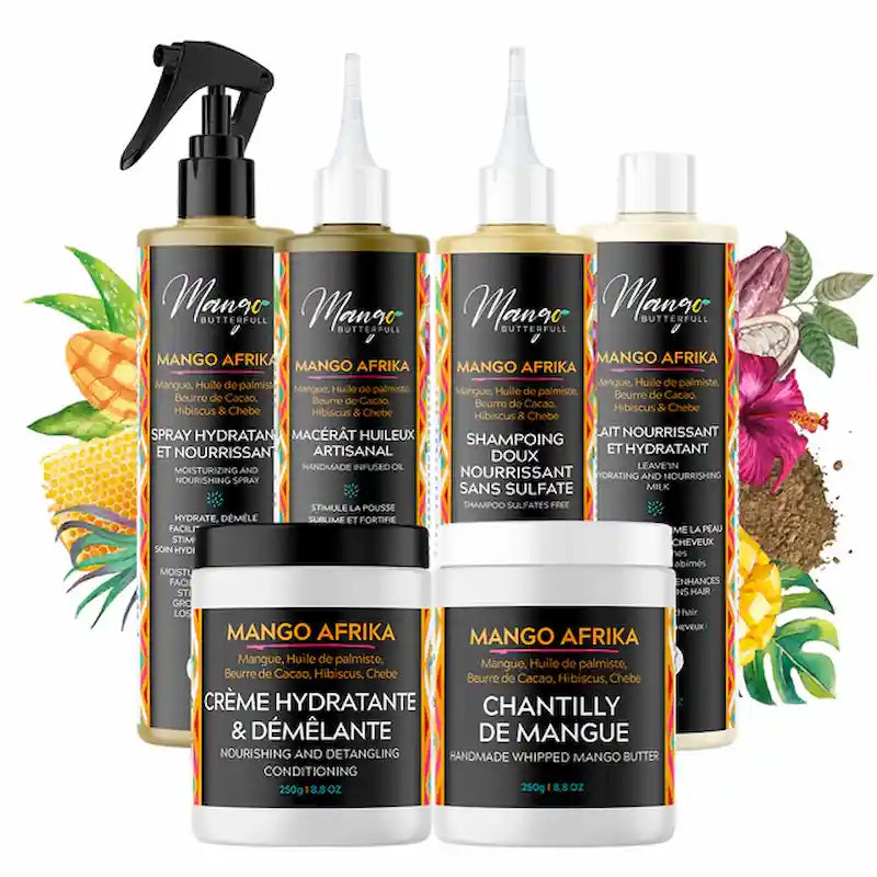 Routine Cheveux Frisés Epais Mangue et Chebe Mango ButterFull Afrika