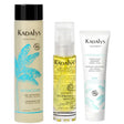 Routine soin homme Kadalys avec gel nettoyant, huile visage et gelée hydratante pour nettoyer, apaiser et hydrater la peau