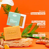 Savon au curcuma et macérat de busserole efficace contre les taches pigmentaires sur Visage et Corps. BIO