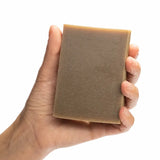 Savon solide corps et cheveux au patchouli et à l'orange, riche en huiles et beurres bio, fabriqué artisanalement