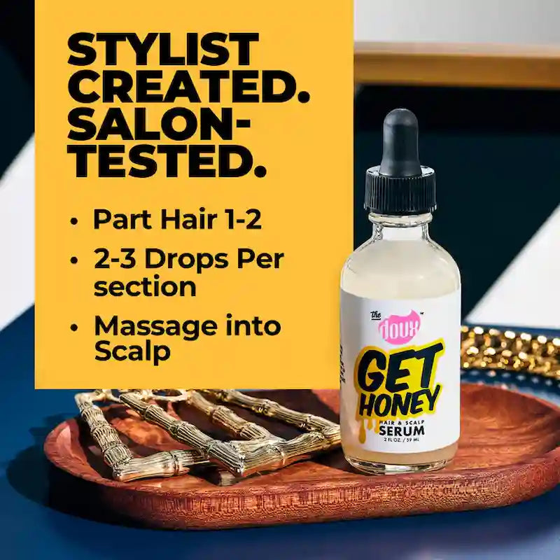 Conseil d'utilisation du sérum Get Honey Hair & Scalp The Doux sur les cheveux et cuir chevelu