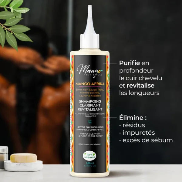 Shampoing sans sulfate nettoie et purifie le cuir chevelu 