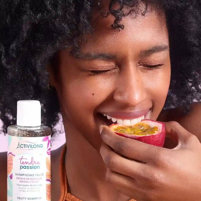 Shampoing exfoliant Cheveux Crépus aux graines de fruits de la passion et AHA naturels Activilong