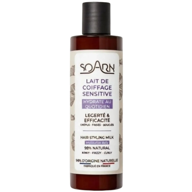 Lait coiffant Hydratant Quotidien Cheveux bouclés, frisés, crépus Soarn 250ml