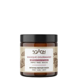Masque réparateur Gourmand au beurre de Cacao et Huile de Macadamia pour assouplir cheveux crépus, bouclés, frisés Soarn