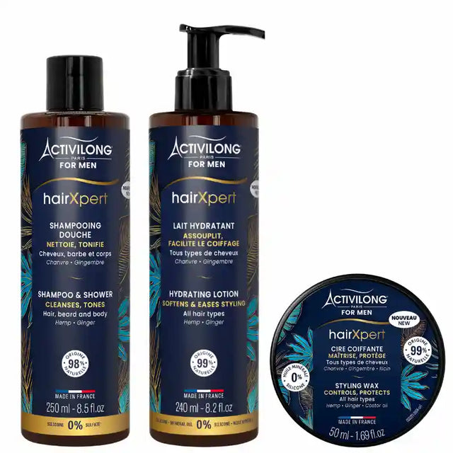 Routine capillaire rapide pour homme aux cheveux bouclés frisés crépus 3 étapes Activilong For Men 