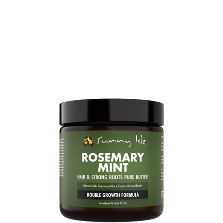 Beurre capillaire Sunny Isle au romarin et menthe poivrée, soin ciblé pour stimuler la pousse sur les tempes dégarnies des cheveux crépus