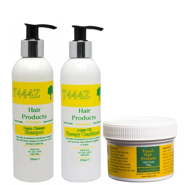 T444Z Hair Food stimulateur de croissance capillaire, Shampoo et Après-shampoing à l'huile d'Argan