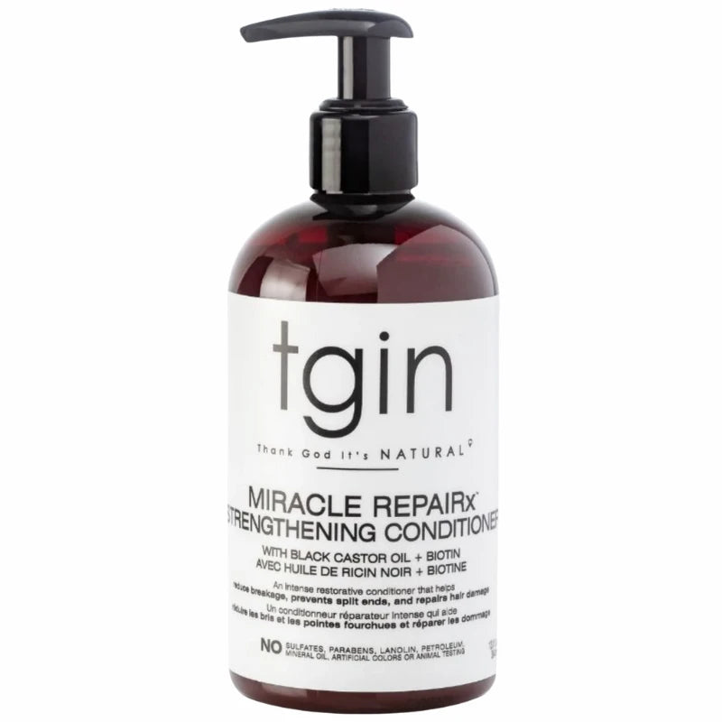 Après-shampoing démêlant fortifiant à l'huile de Ricin Noire et Biotine pour cheveux cassants et pointes fourchues TGIN 