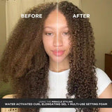 Mousse coiffante Cheveux Bouclés frisés TGIN Miracle Styling Foam Avant / Après