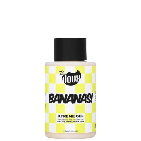 Gel coiffant The Doux Bananas Xtreme Hold en flacon 12 oz, tenue extrême.