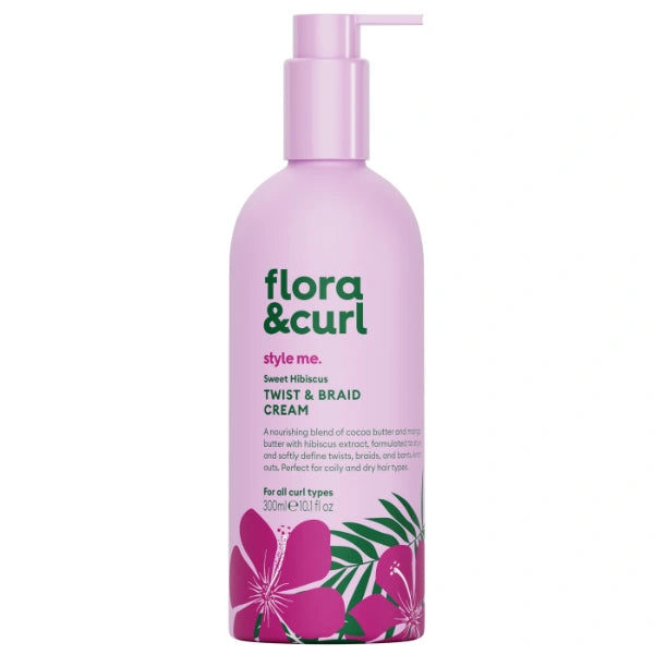 Flora and Curl Style Me Twist & Braid Cream Sweet Hibiscus, la crème coiffante pour cheveux bouclés, frisés, crépus