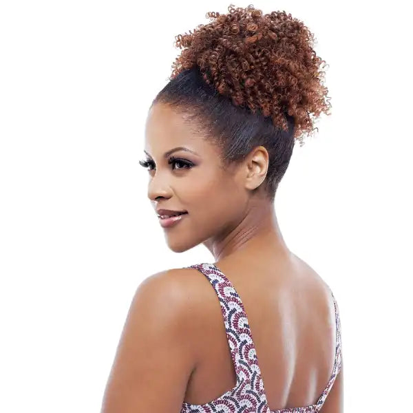 Vanessa Hair ST Abec postiche ponytail Afro Puff couleur caramel cheveux synthétiques