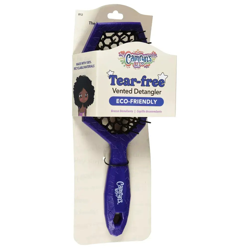 Brosse Tear-Free Camryn's BFF® vue de côté – manche ergonomique et structure légère adaptée aux petites mains