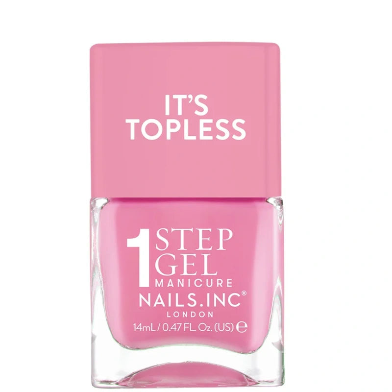 Gel Vernis à Ongles Rose Bonbon Sans Base Top Coat It's Topless Miley