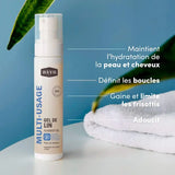 Gel de Lin adoucit et retient l'hydratation sur la peau ou les cheveux secs