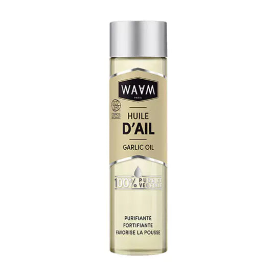 Waam - Huile d'Ail BIO pour les cheveux et la peau. Purifiante, fortifiante, favorise la pousse. Flacon 100ml