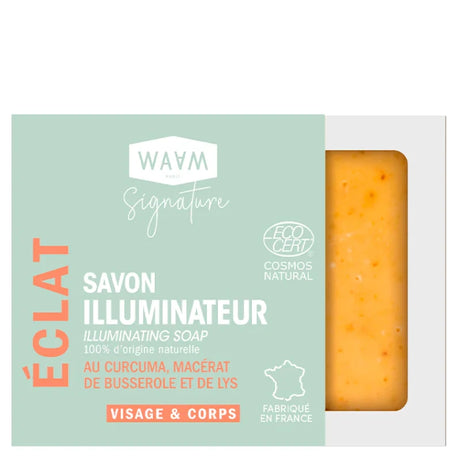 Savon solide BIO au curcuma, busserole Visage et Corps contre les imperfections WAAM Signature