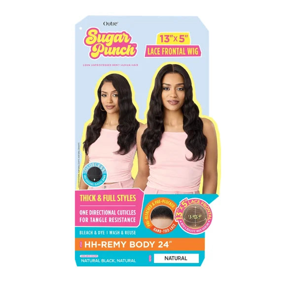 Perruque Lace Front Virgin Human Hair Ondulée HH-REMY BODY 24" - Outré Hair