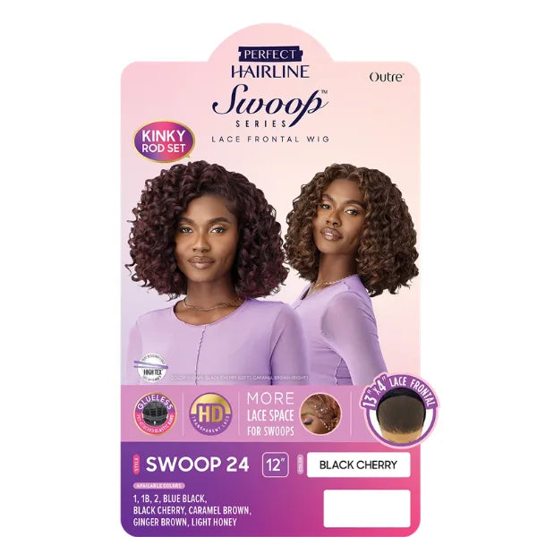 Lace front kinky curly chocolat and cherry colors.