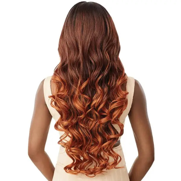 Perruque lace front hd transparent wavy ondulée ginger couleur drff cajun spice Aurabel Outre wig
