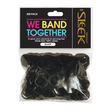 500 Elastiques Firstline Sleek Assorted Rubber Bands Noir