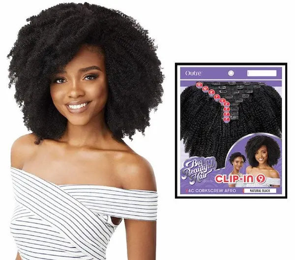 Extension à Clip Naturel Pour Cheveux Afro (Lot de 8)