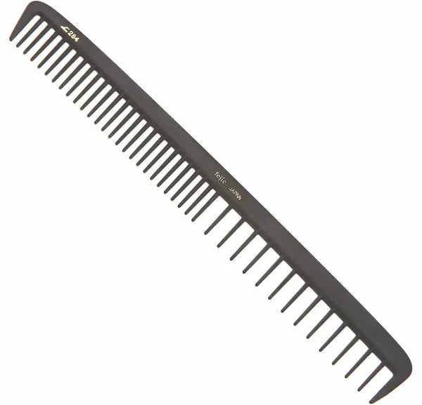 Fejic - Peigne à dents larges espacées en Carbone noir mat - modèle 284