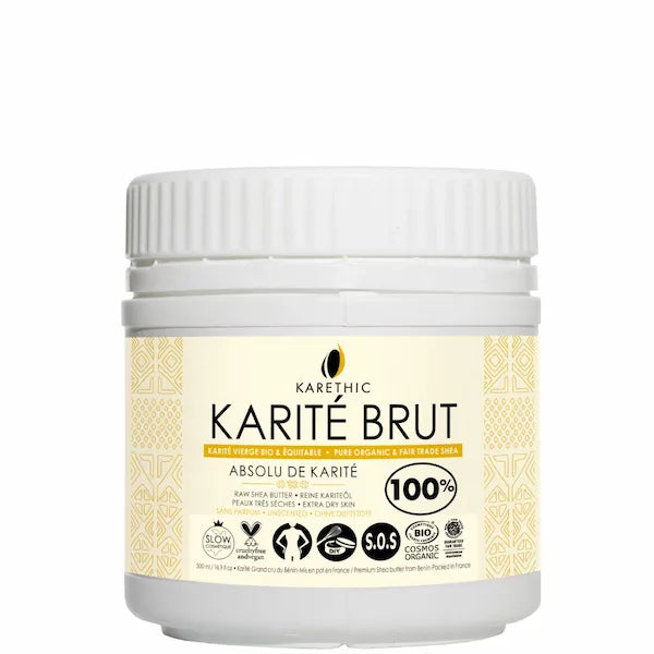 Beurre Karité Brut Visage Corps Bio Naturel - Karethic sur Diouda.fr pot 500 ml