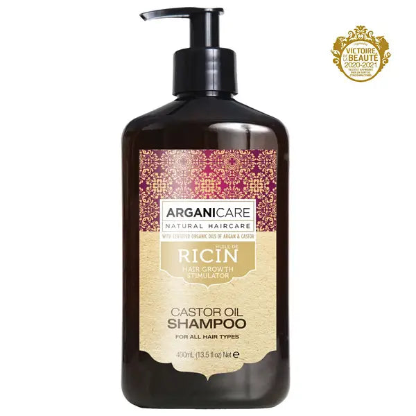 Arganicare Shampoing Ricin Castor Oil Shampoo Cheveux secs, bouclés, frisés, crépus 